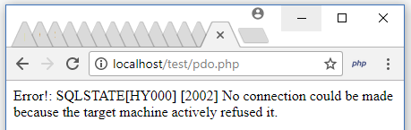PHP PDO HOST Connection Error