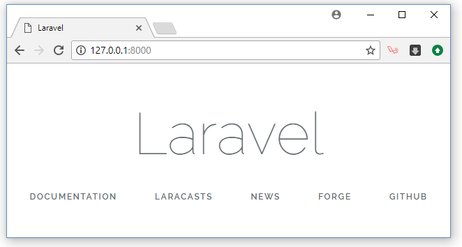 PHP Laravel Installation Success