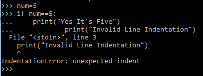 Line Indentation Error