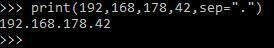 multiple value print with separtion in python