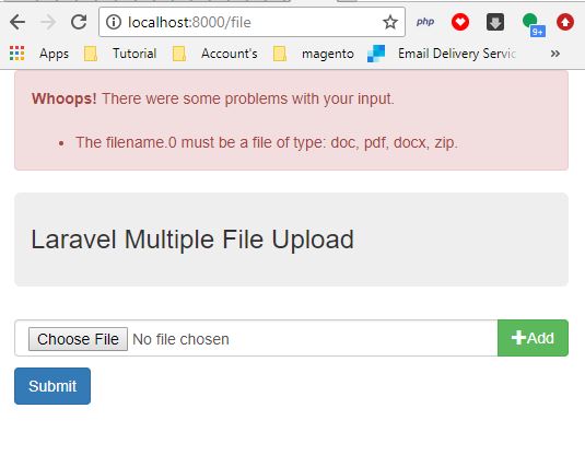 File Upload Error In Laravel