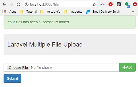 Laravel Multiple File Upload Success