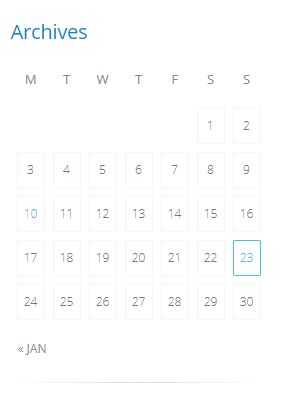 Wordpress Archive Calendar