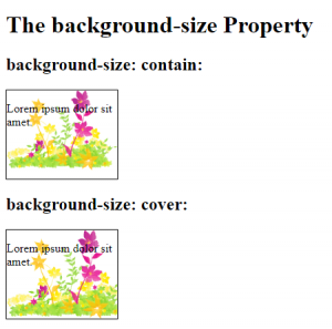 Background Image Size with Contain and Cover