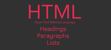 HTML Headings, paragraphs and Lists