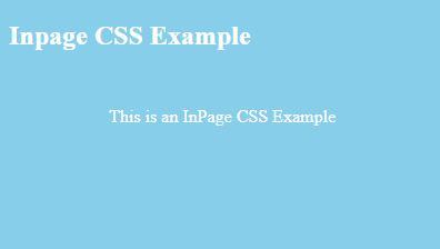 Inpage CSS Example