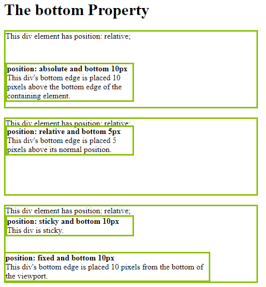 CSS Bottom Property