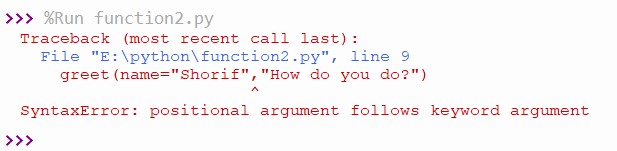 python positional argument follows keyword argument