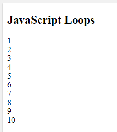 JavaScipt for Loop Example