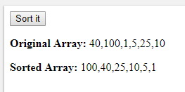 javascript numerical array sortinng descending