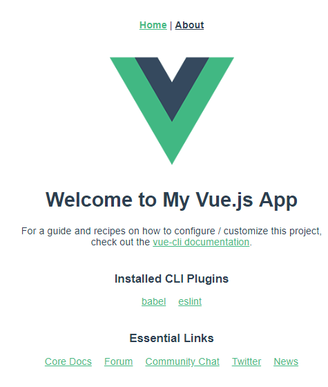 VueJS Project Default Output