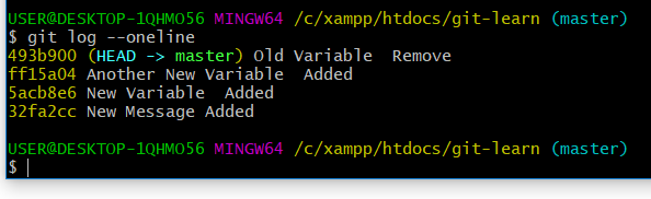 git log oneline