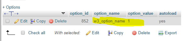 Save Settings in WordPress wp_options table