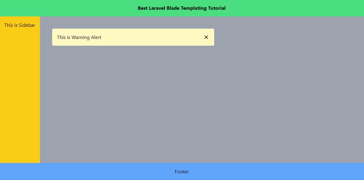 Laravel Blade Component Layout with Dynamic Alert Button