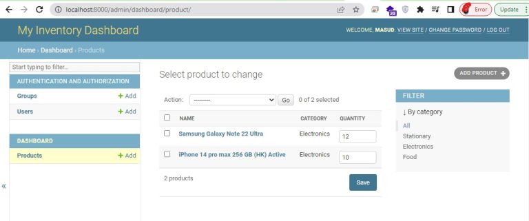 Create Django Inventory Models