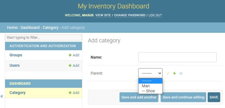Create Django Inventory Models
